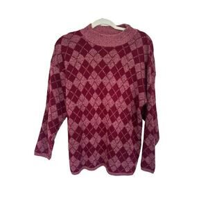 Vintage Separate Issue Argyle Knit Grandpa Academia Sweater USA Size Small Women